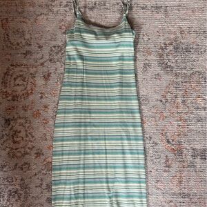 Z Supply Green Striped Midi Dress